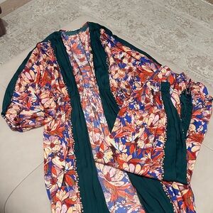 Free People In Bloom Floral Set in Green and Multicolor Florals